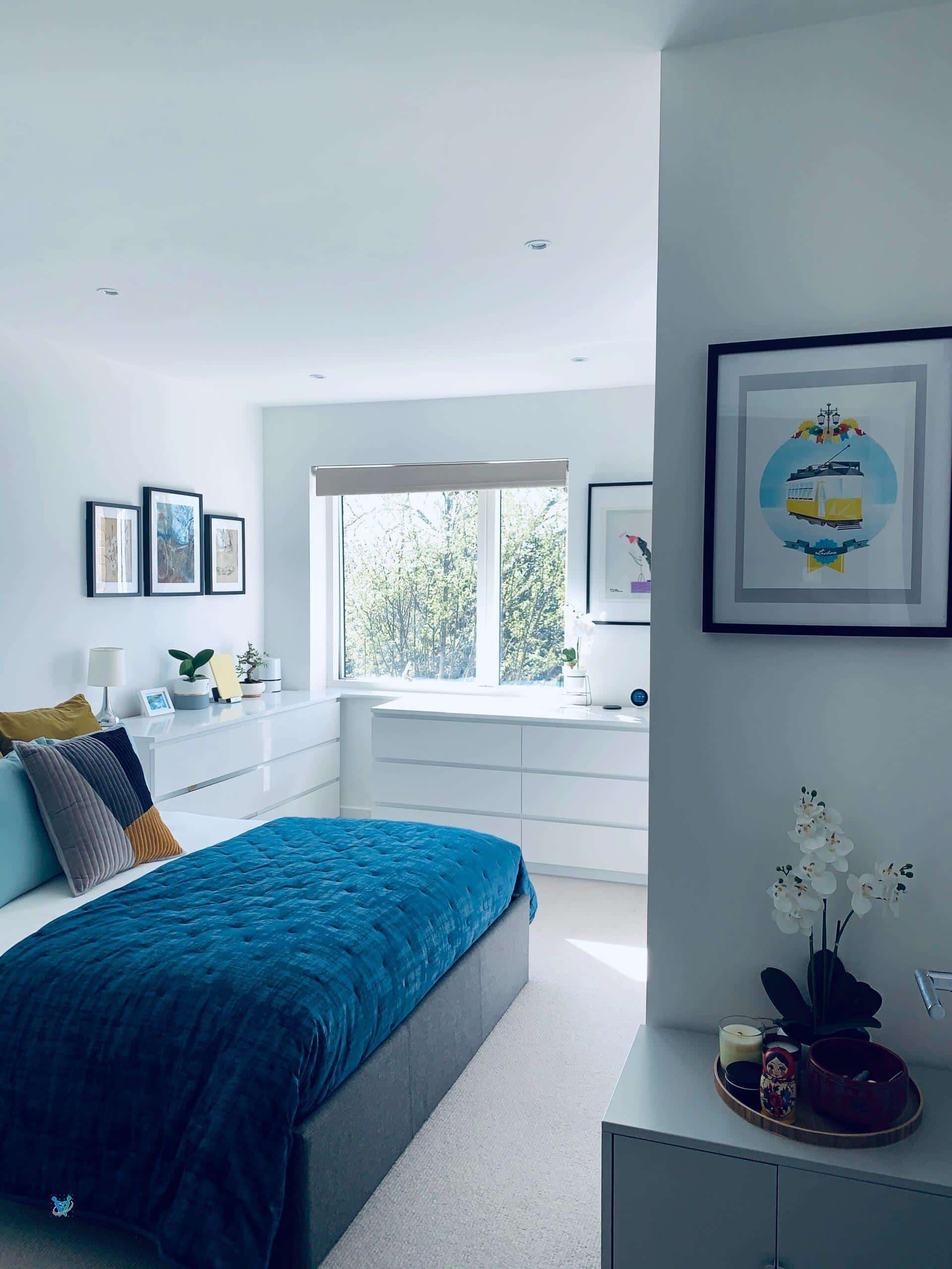 الوان دهانات غرف النوم الحديثة 2023 9 غرفة نوم لون ازرق